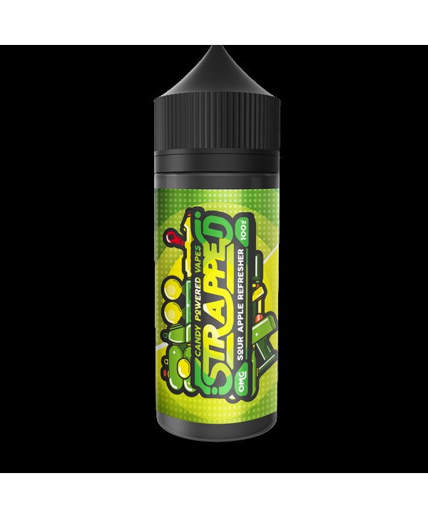 SOUR APPLE REFRESHER E LIQUID BY STRAPPED 100ML 70VG