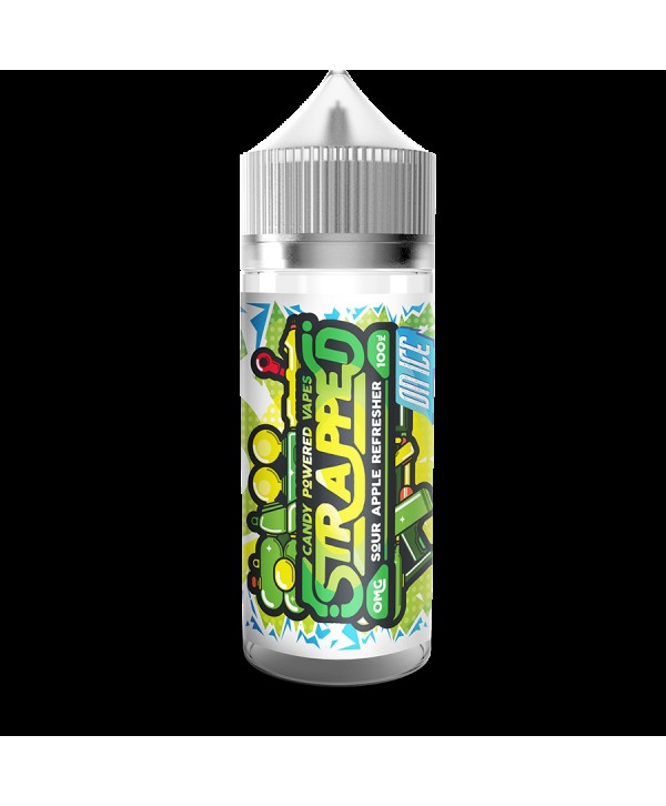 SOUR APPLE REFRESHER ON ICE E LIQUID BY STRAPPED 100ML 70VG