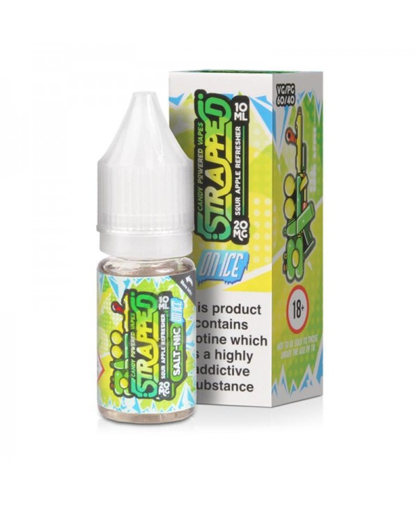 SOUR APPLE REFRESHER ON ICE NICOTINE SALT E-LIQUID BY STRAPPED