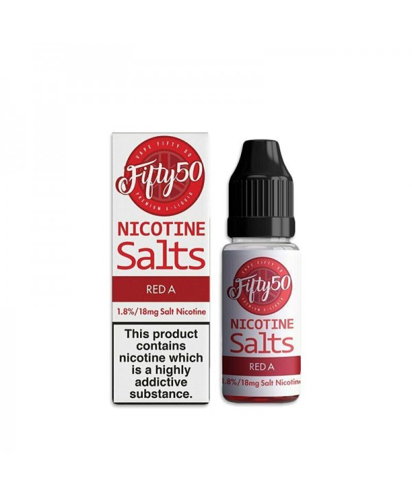 RED A NICOTINE SALT E-LIQUID BY FIFTY50 SALTS