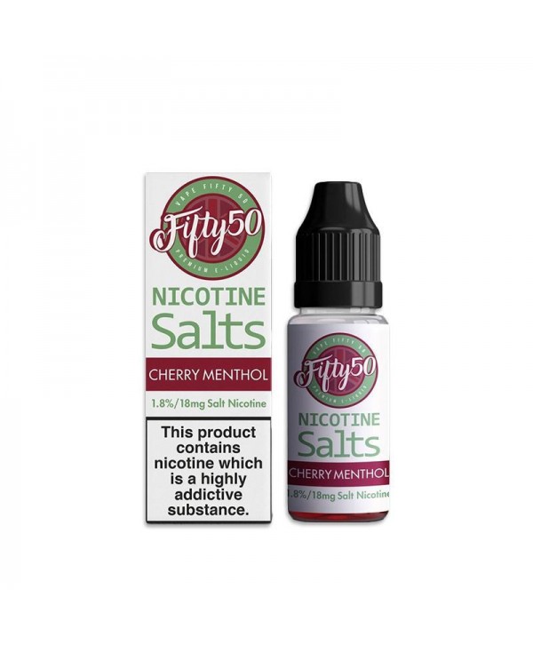 CHERRY MENTHOL NICOTINE SALT E-LIQUID BY FIFTY50 SALTS