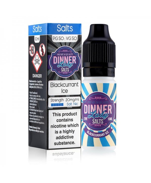 BLACKCURRANT ICE NICOTINE SALT E-LIQUID BY DINNER LADY SALTS