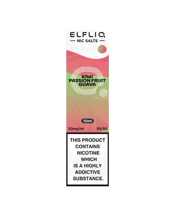 KIWI PASSION FRUIT GUAVA NICOTINE SALT E-LIQUID BY ELFLIQ - ELFBAR